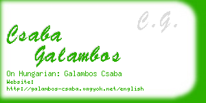 csaba galambos business card